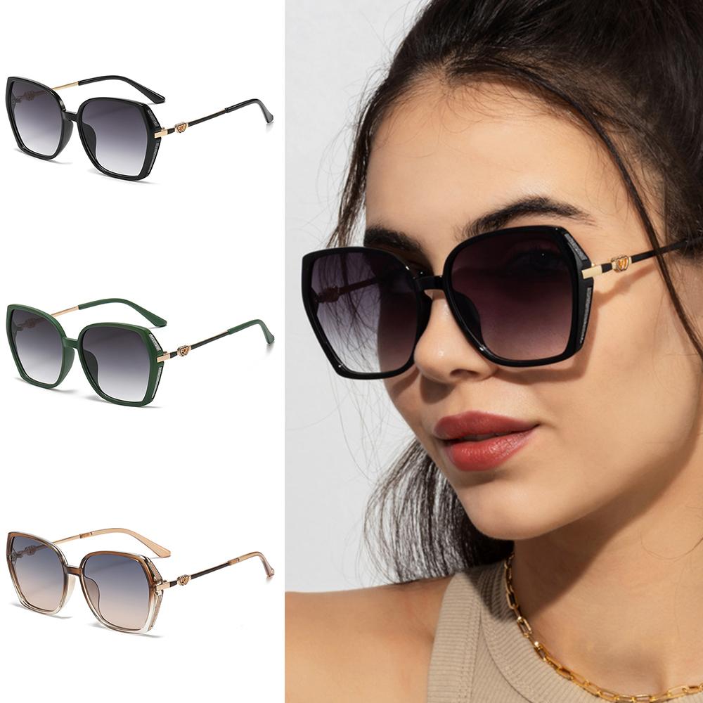 UV Protection Women's Rhinestone Shades Street Shooting Retro Sun Glasses Gradient Eyewear