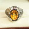 Citrine Oval Cut Gemstone With 925 Sterling Silver Ring For Men's #A937 JL375669178922