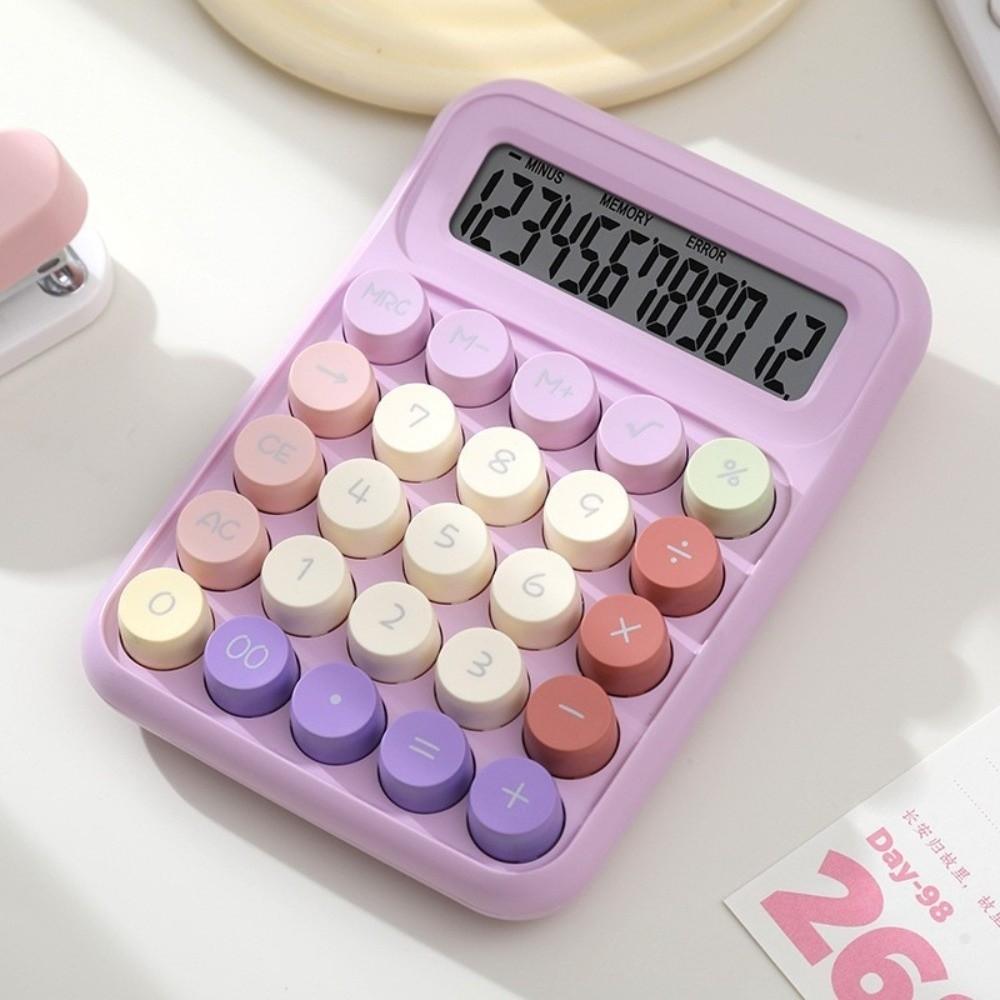 Large LCD Display Mechanical Key Calculator ABS Material Portable Calculator Home
