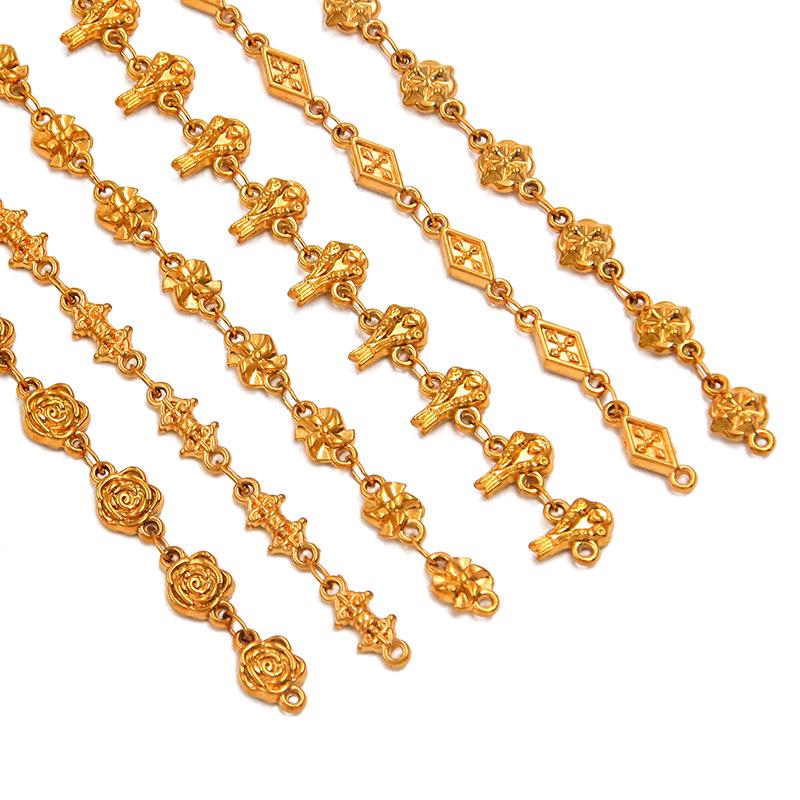 18K Gold Plated Stainless Steel Heart, Butterfly, Four-Leaf Clover, Shell Chain Bracelet/Necklace, 50cm.