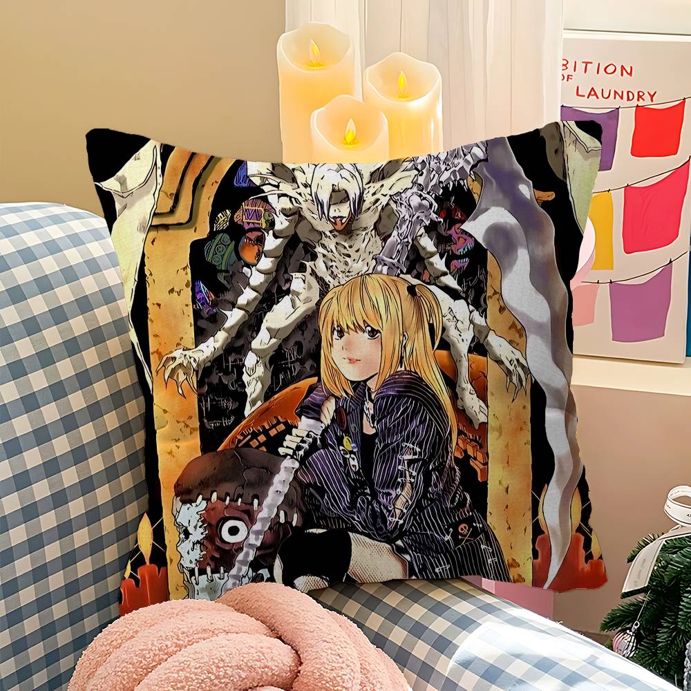 Anime-Kissen mit Todesbotschaft – Geschenkidee für Zuhause, Büro oder Schlafzimmer – Sofakissen, Autokissenbezug