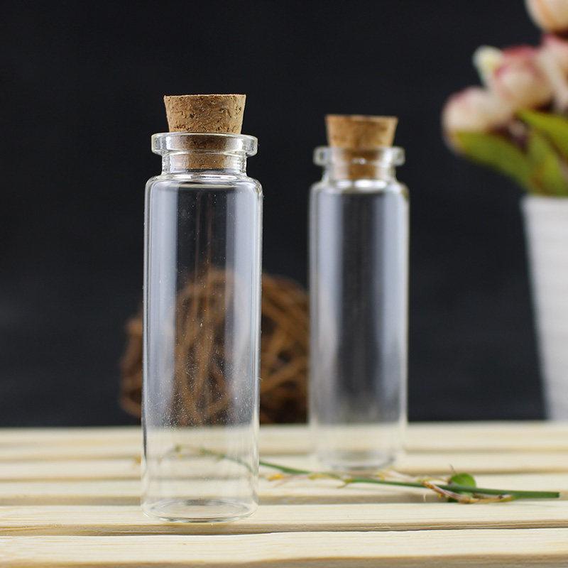 Furniture Decoration Subpackage Storage Flask Mini Small Capacity Transparent Glass Bottle Multi Purpose Cork Lid Glass Vial