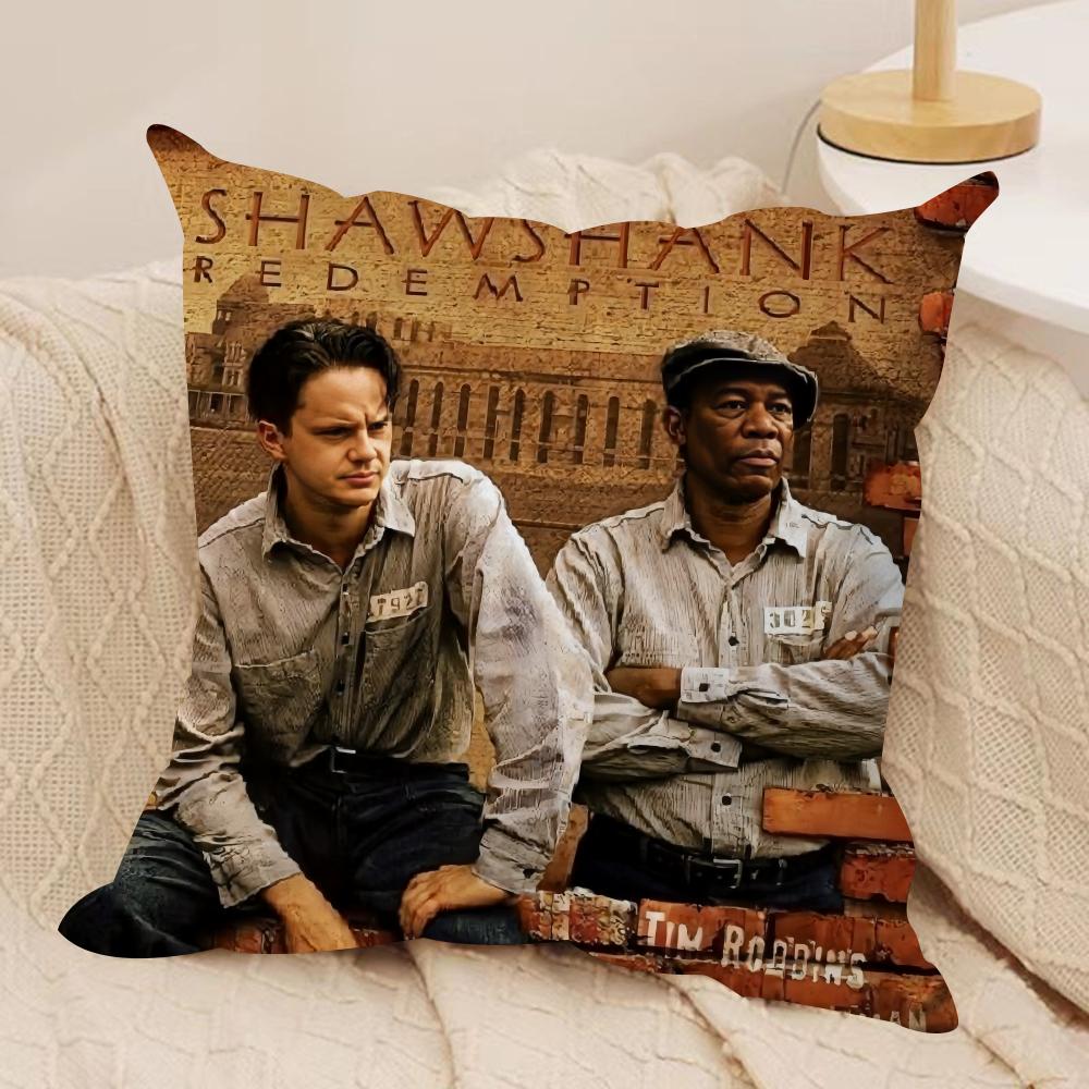The SShawshank Redemption Cushion Cover Silky Short Plush Sofa Pillow Cover Hidden Zipper Soft Dustproof Case for Home Decor