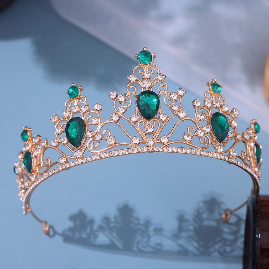 European Style Bride's Water Diamond Tiara Hair Accessory Wedding Dress and Evening Gown Accessories Princess Studio Hair Crown Style Tiara