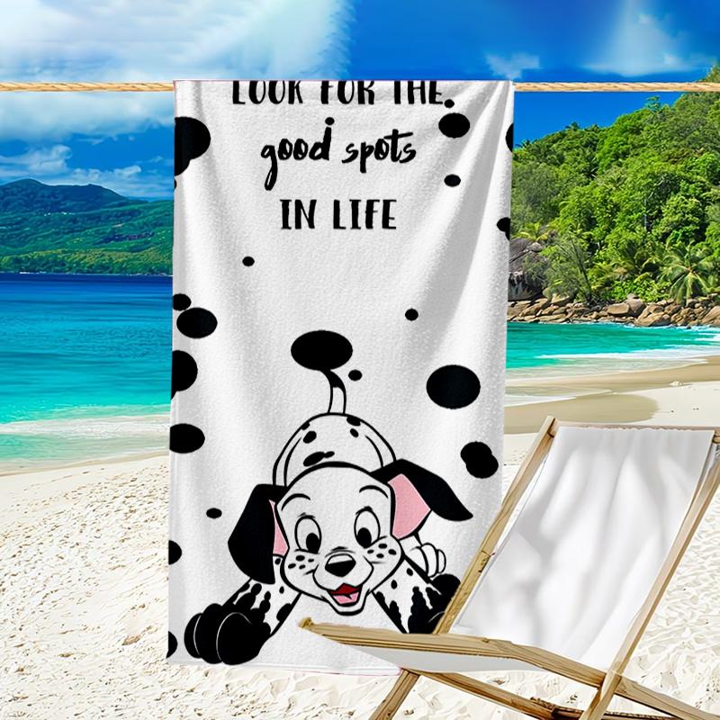 Dalmatian Paws Collar Beach Towel - Soft, Absorbent Microfiber, Lightweight, Ideal for The Beach, Parties, Travel, Camping fan gifts