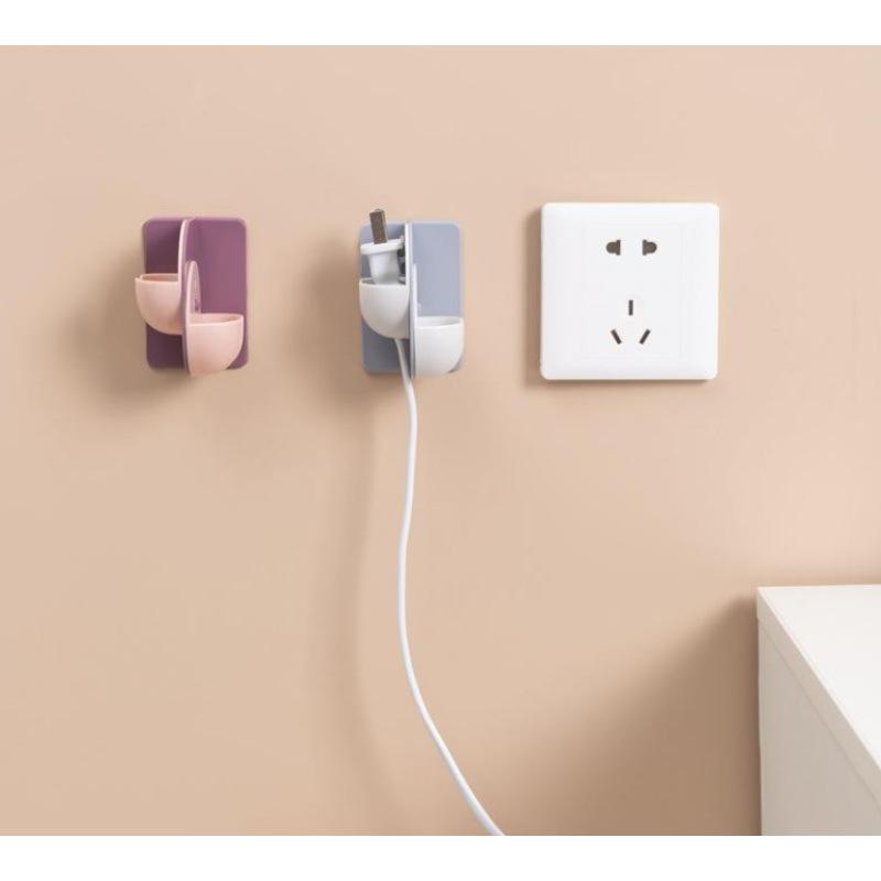 Multi-functional Creative Power Cord Plug Hook, Strong Kitchen No-hole Adhesive Hook, Socket Storage and Fixation
