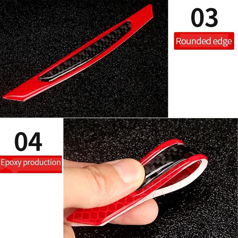 4 ks/sada 5D samolepek a obtisků z uhlíkových vláken Auto reflexní proužek Varování Stylingové lišty Vnější díly