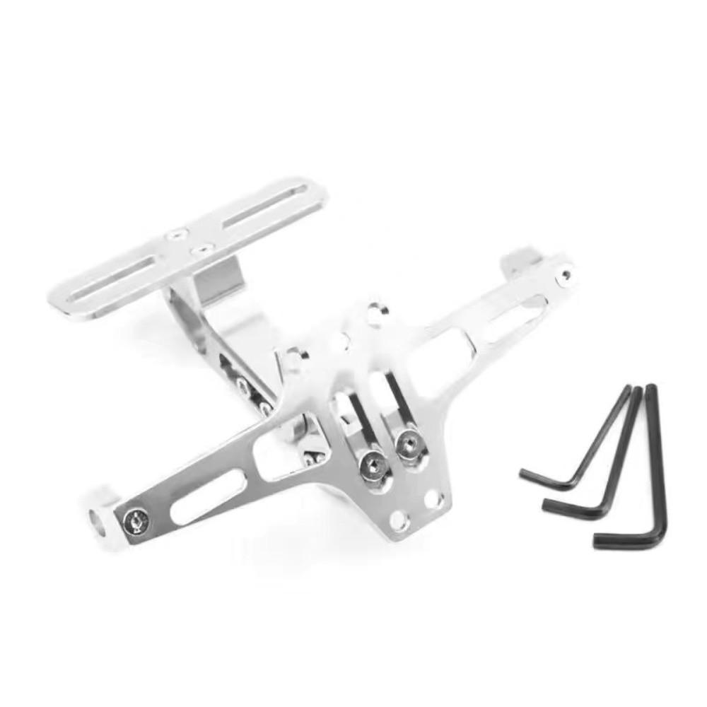 Universal Motorcycle License Number Plate CNC Rear Mount License Plate Bracket Adjustable Aluminium Alloy LED Light Holder