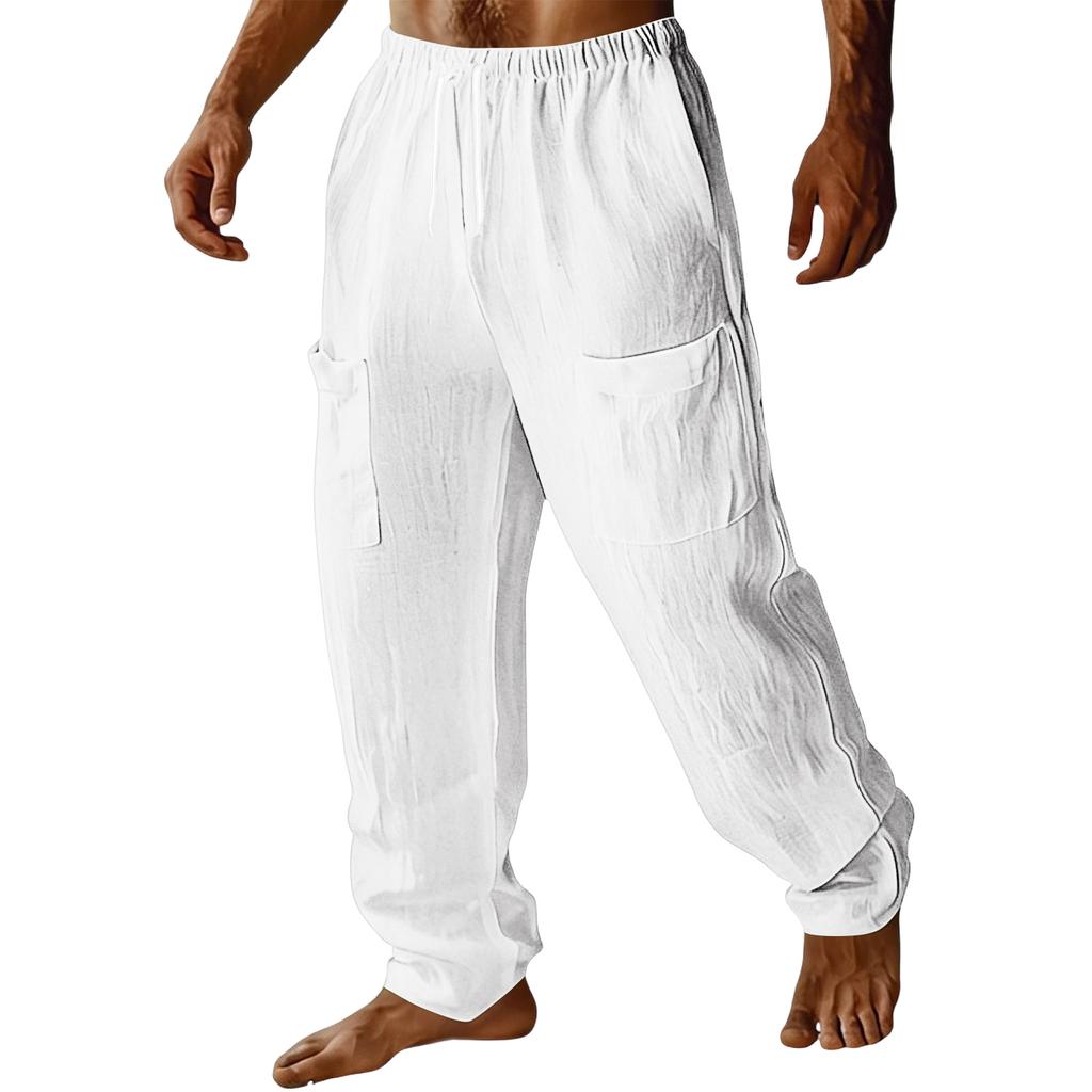 Men's Casual Loose Fit Drawstring Pants with Pockets Lightweight Trousers for Daily Wear father day gifts my orders Suitable for Various Occasions