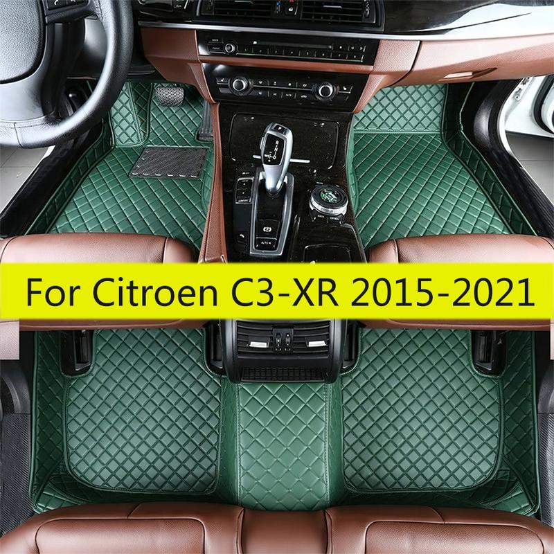 Floor Mats For Citroen C3-XR    2018 2017 2016 2015 Car Leather Carpet Pads Auto Front Rear Row Full Set Foot Rugs