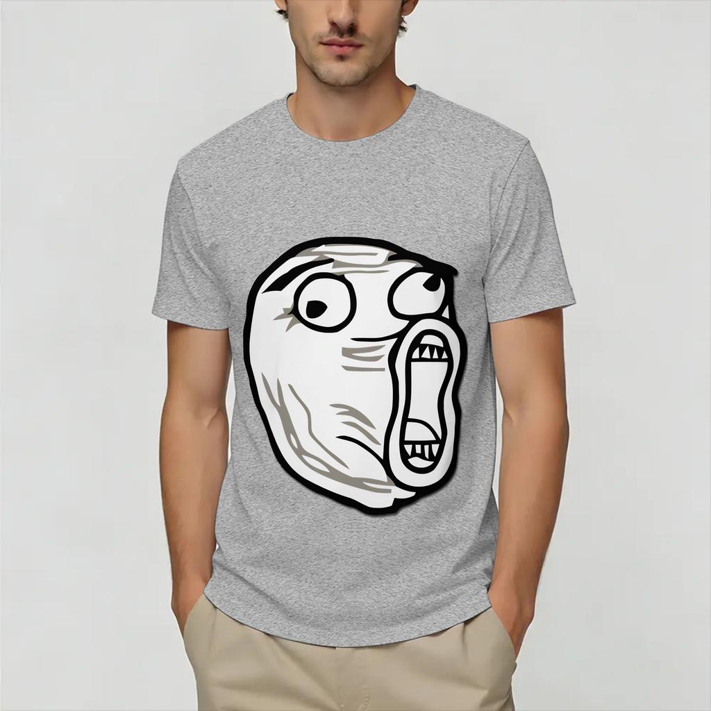 Rage Comic Trollfac Unisexs T Shirts Funny Tee Shirt Short Sleeve Round Collar TShirts Cotton Printed Clothing