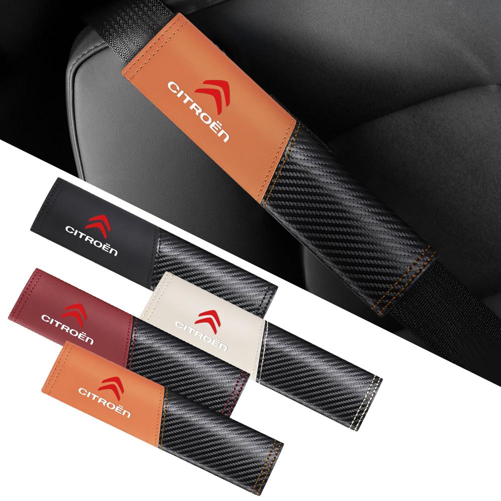 2pcs Seat Belt Covers Car Safety Belt Cover For Citroen C4 C3 C5 C2 Berlingo C-Elysee C4-Picasso C4-Aircross DS DS3 DS5