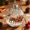 Christmas Ball Ornaments Snow House/Tree/Santa Clear Xmas Ball Hanging Decoration for Holiday Winter Tree Decor