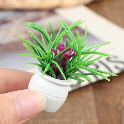 5Pcs 1:12 Dollhouse Miniature Green Plant Pot Furniture Home Decor Accessories