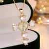 Gold & Silver Plated Religious Necklace Heart Cubic Crystal Chain Necklace  for Women