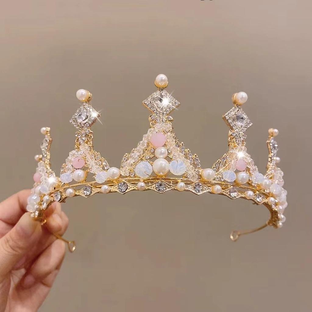 Birthday Crown Headwear Princess High-End Crown Girls Hairpin Headband Children Little Girl Headband Bridal Hair Accessories