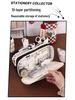 Trousse de creioane Teddy Multi-Strat Color Block Capacitate Mare: Geantă de mână multifuncțională de înaltă valoare pentru elevii din ciclul primar și gimnazial