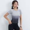 Gradient Yoga Top Running Fast Dry Short Sleeve Slim