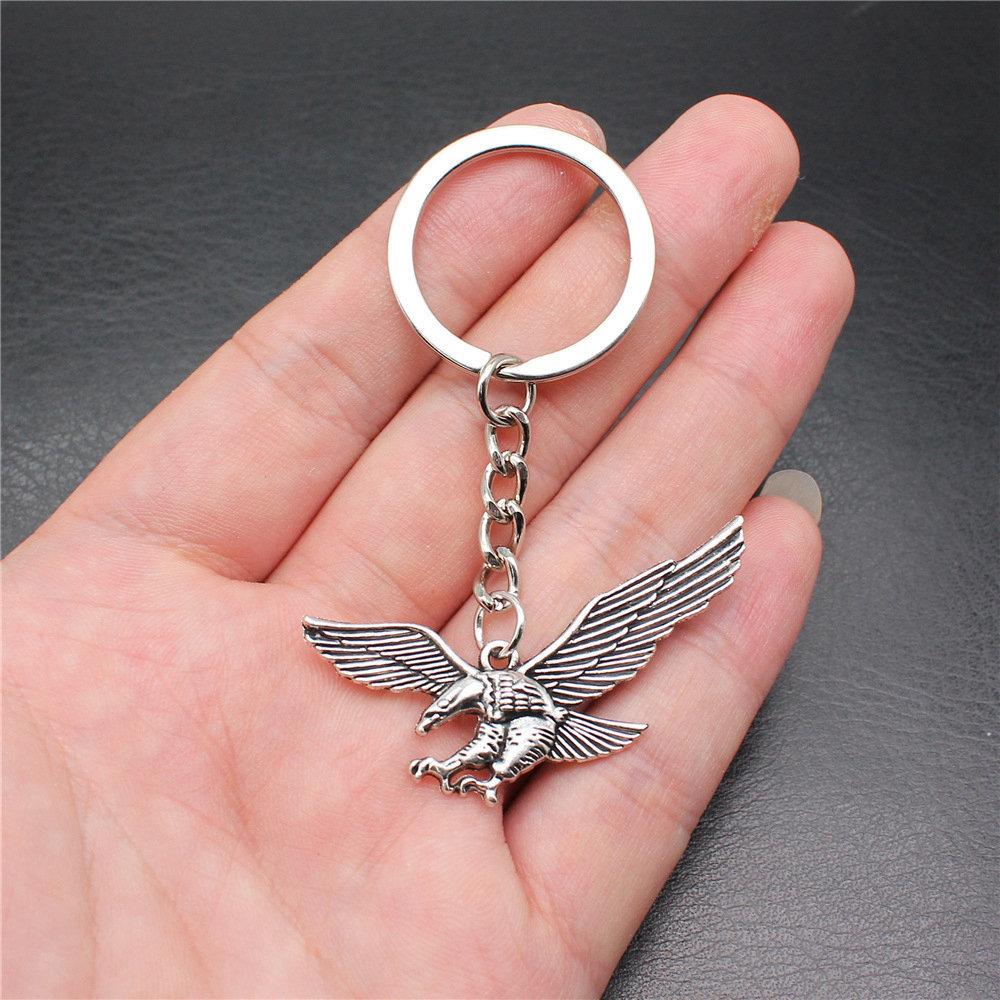 Porte-clés Gothique Biker Aigle Crâne Ailes pour Étudiants Nouvelle Arrivée Statement Cadeau d'Anniversaire Accessoire de Voyage Doux