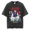 Anime Jujutsu Kaisen Itadori Yuji Ryomen Sukuna Graphic Washed T Shirt Men Vintage Cotton T-shirts Harajuku Male Casual TShirt