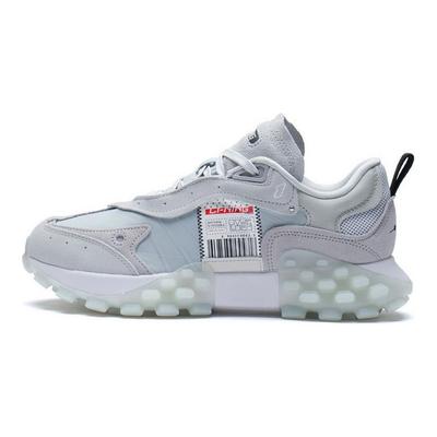 Sovraccarico Tessuto Pelle Trend Assorbimento degli Urti Antiscivolo Resistente all'Usura Scarpe Sportive Casual Basse da Uomo sneakers Grigio Chiaro AZGS081-2