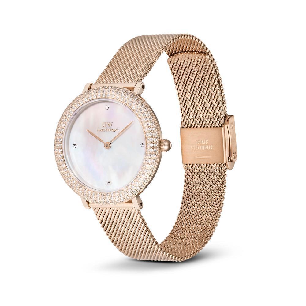 Danielwellingteon Crystalline Bezel Melrose Women'S Rose Gold Metal Wristwatch