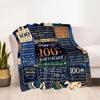 Vintage 100th Birthday Celebration Blanket Comfortable Suitable for Office Chair Picnics All-Season Use Stylish Decor