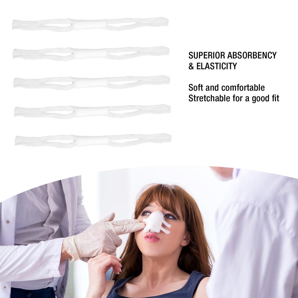 5 Stück Elastische Nasenbandage Hohe Absorptionsfähigkeit Externe Nasenbandage Verbandhalter für die Erholung nach der Operation Weiß
