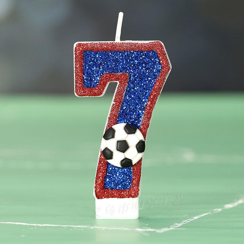 Football creative digital candle cake birthday decoration candle