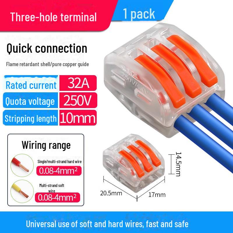 Terminal de conectare rapidă PCT SPL-12345: Conector electric multifuncțional cu 2 poziții pentru cabluri de calibru 4, 2 intrări, 2 ieșiri