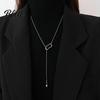 Stylish Women Lariat Necklace Y-Drop Elegant Sweater Triangle Pendant Adjustable