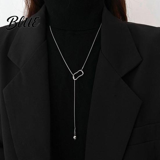 Stylish Women Lariat Necklace Y-Drop Elegant Sweater Triangle Pendant Adjustable