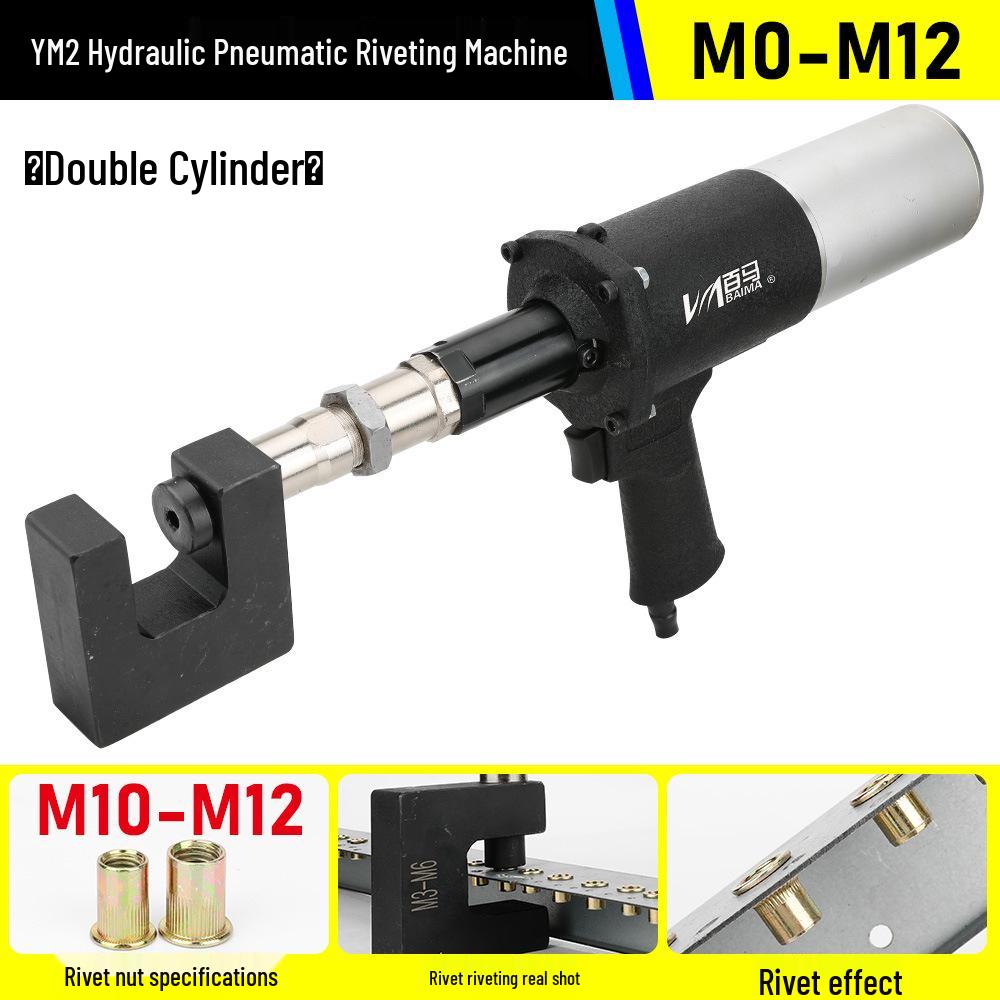 Dual-Column Hydraulic Pneumatic Riveting Machine with Rivet and Nut Gun