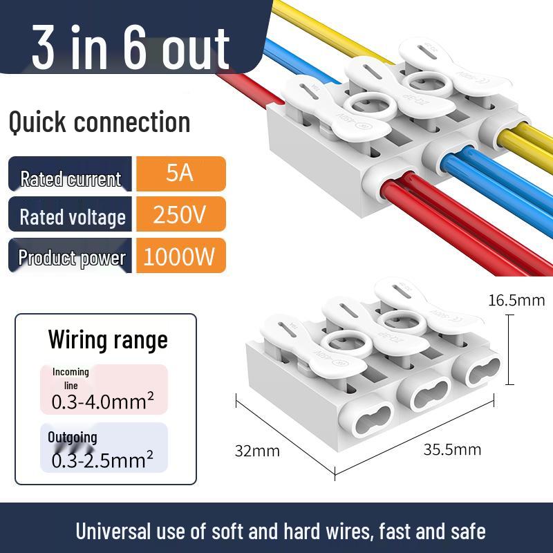 Quick Wire Terminal Snap Connector for Tube Light