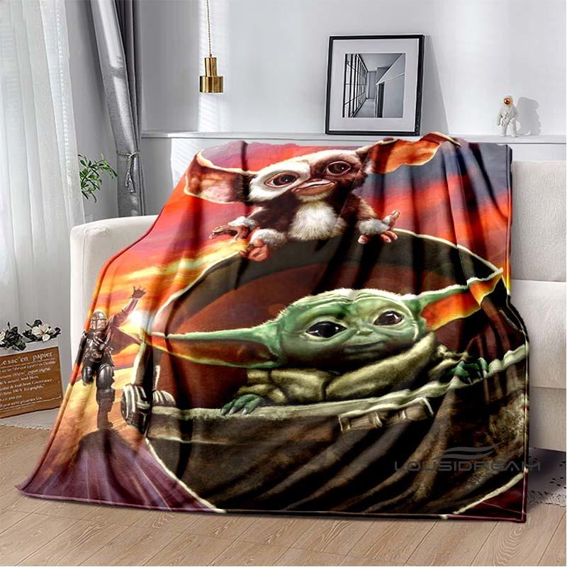 Kawaii Yoda Flannel Blanket Is Soft and Warm, Suitable for Bedrooms, Living Rooms, Bedside Tables, Travel, Picnics, and Other