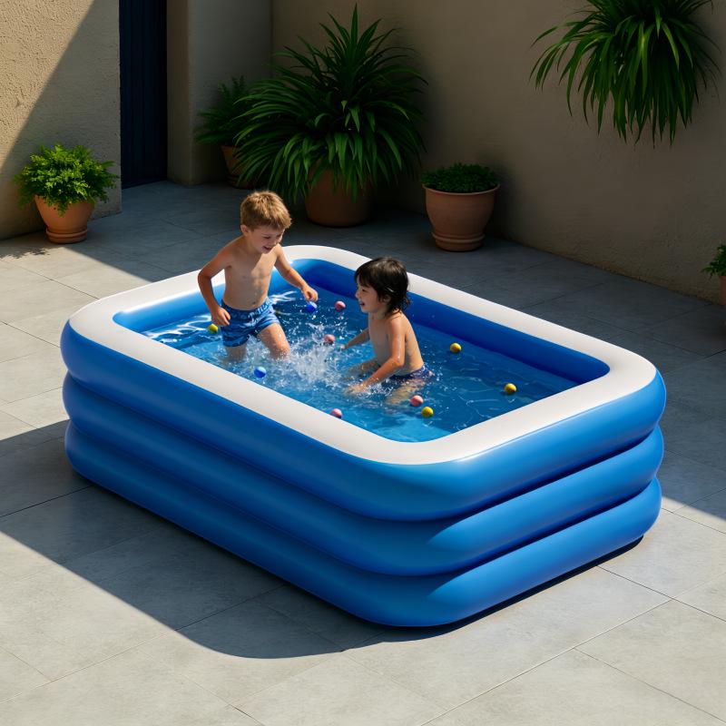 Extra-Large Foldable Inflatable Swimming Pool for Kids and Adults, Outdoor Home Use