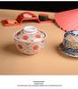 Gaiwan en Céramique Japonaise Bain-Marie Soupe & Dessert Bol avec Couvercle & Assiette Ensemble