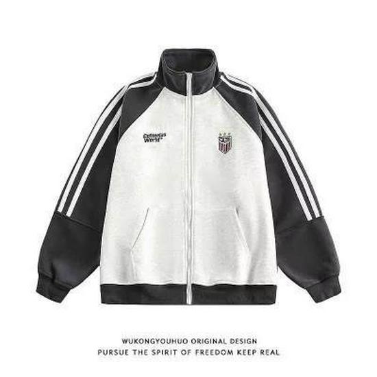 Men's Autumn Slim Fit Stand-Collar Three-Stripes Embroidered Baseball Jacket