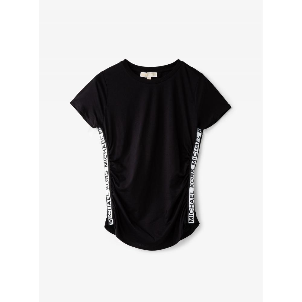 

MICHAEL KORS [SPECIAL PRICE] LOGO TAPE RATCHED T SHIRT JS3512T97J1 BLACK