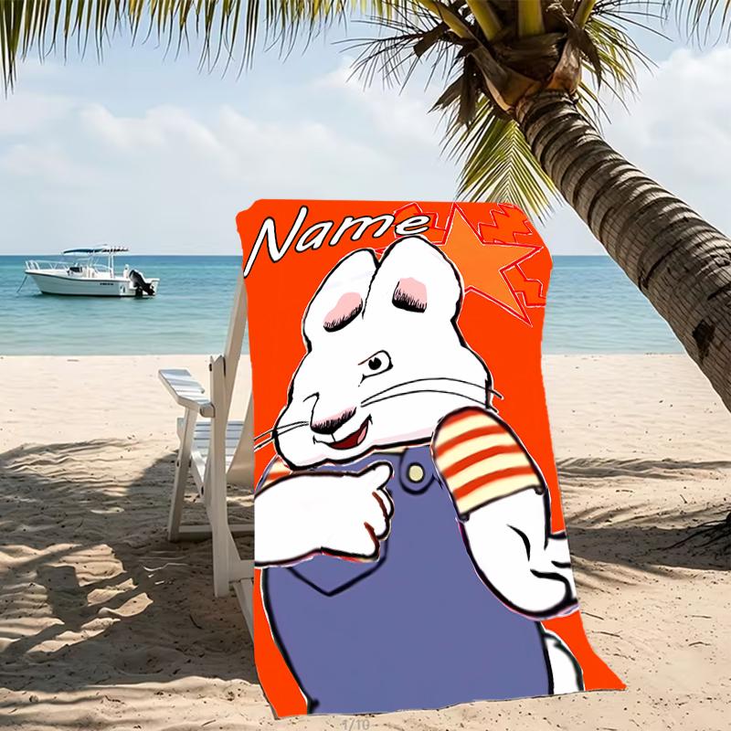 Customizable personalized beach towels Max and Ruby themed designs.Suitable for the beach, yoga, sports;ideal as beach accessories