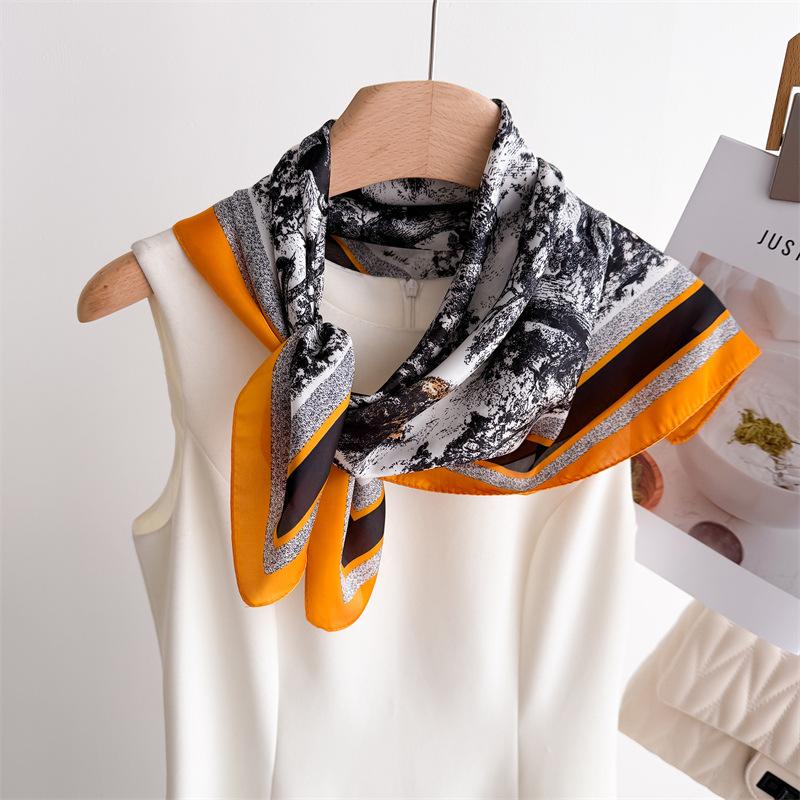 Luxury Jungle Printed Scarves Women's Silk Scarf Spring and Summer Floral Decorations Small Neckties Hairbands Bags