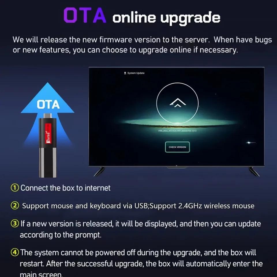 8K ATV Smart TV Stick Android 14.0 Bluetooth 5.0 WiFi 6 Allwinner H618 Quad Core Cortex A53 Network Media Player Balso nuotolinio valdymo išmaniojo TV dėžutė