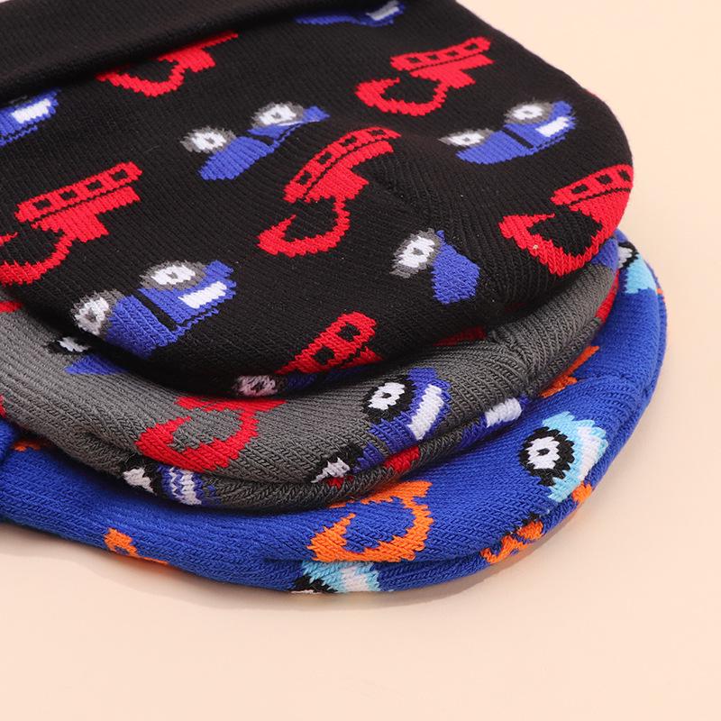 Detská jesenná/zimná pletená čiapka s bagrom - Teplá, vetruodolná vlnená čiapka pre chlapcov a dievčatá