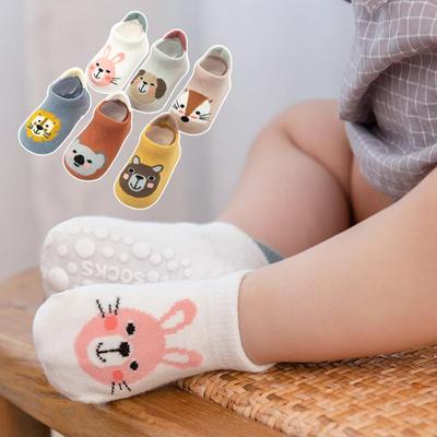 Winter Frühling Anti Slip Baby Socken Niedlichen Cartoon Tier Brief Drucken Kleinkind Kinder Boden Socken Gummi Sohlen Baby Junge Mädchen socken