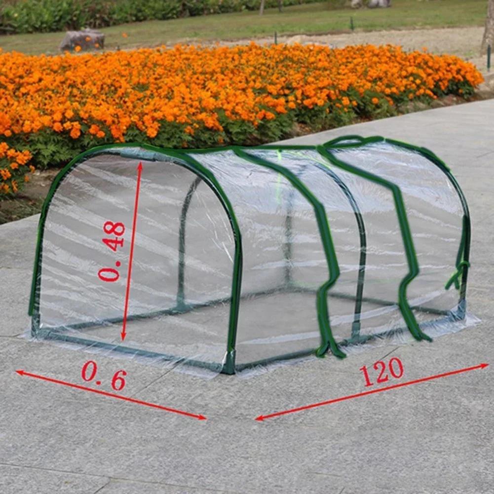 Outdoor Greenhouse Bottomless Flower Bed Clear Tent Without bracket Heat Preservation Cover Garden Raised Bed GalvanizedPortable