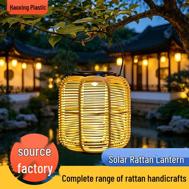 Outdoor Waterproof Solar Bamboo-Style Lantern: Chinese-Inspired Patio and Garden Decoration