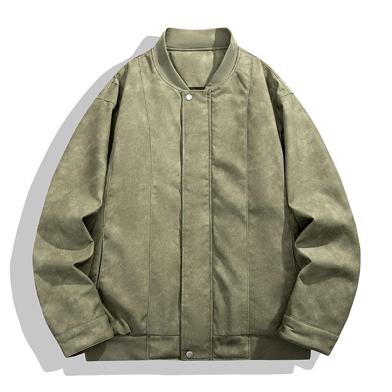 Jacke Herren Lederjacke Herren Hooligan Gutaussehend Baseballkragen Lässig Motorrad Klipp