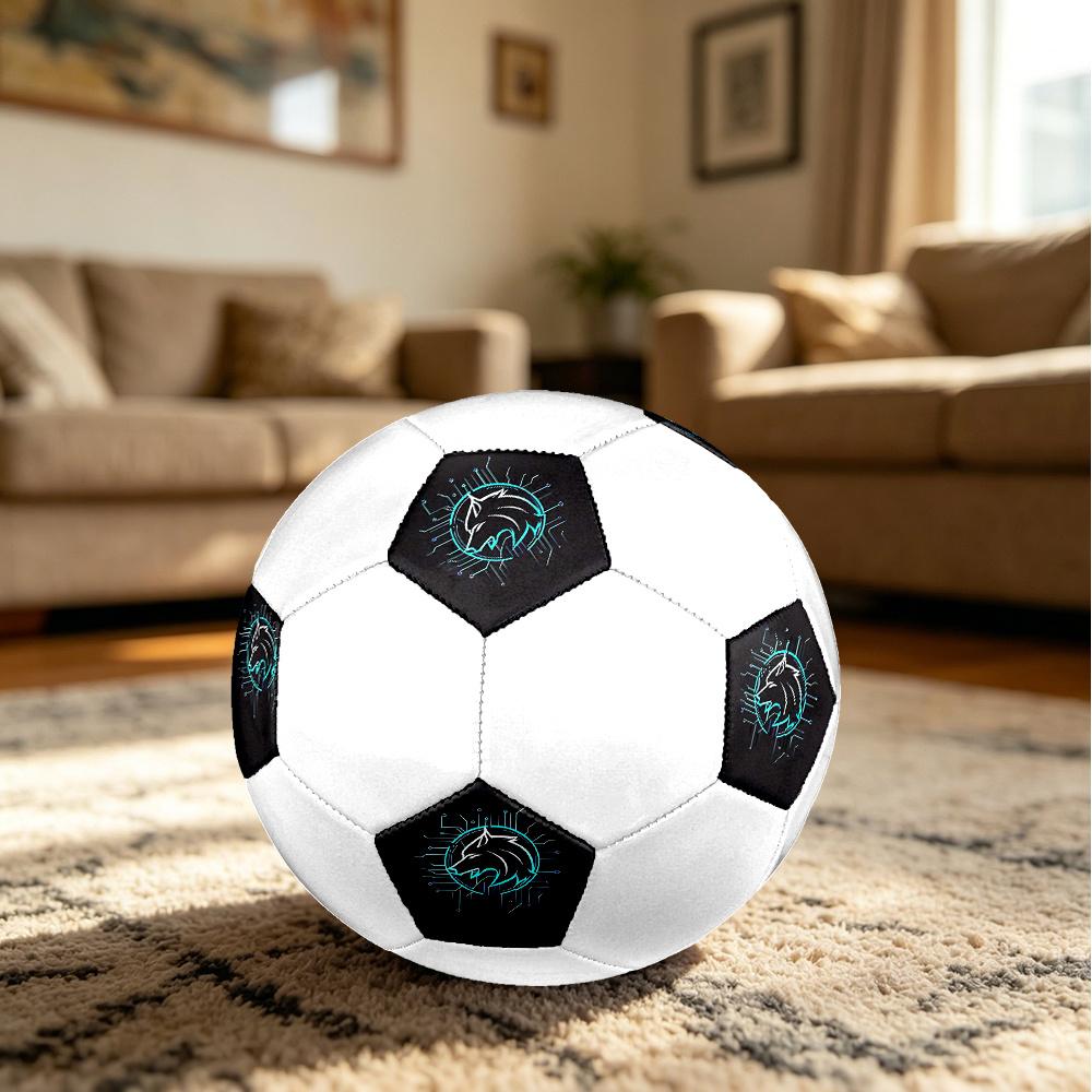 1PC Cyber Wolf Emblem Soccer Ball Size 5 Football Machine Sewn Indoor/Outdoor Universal Football Gift W29