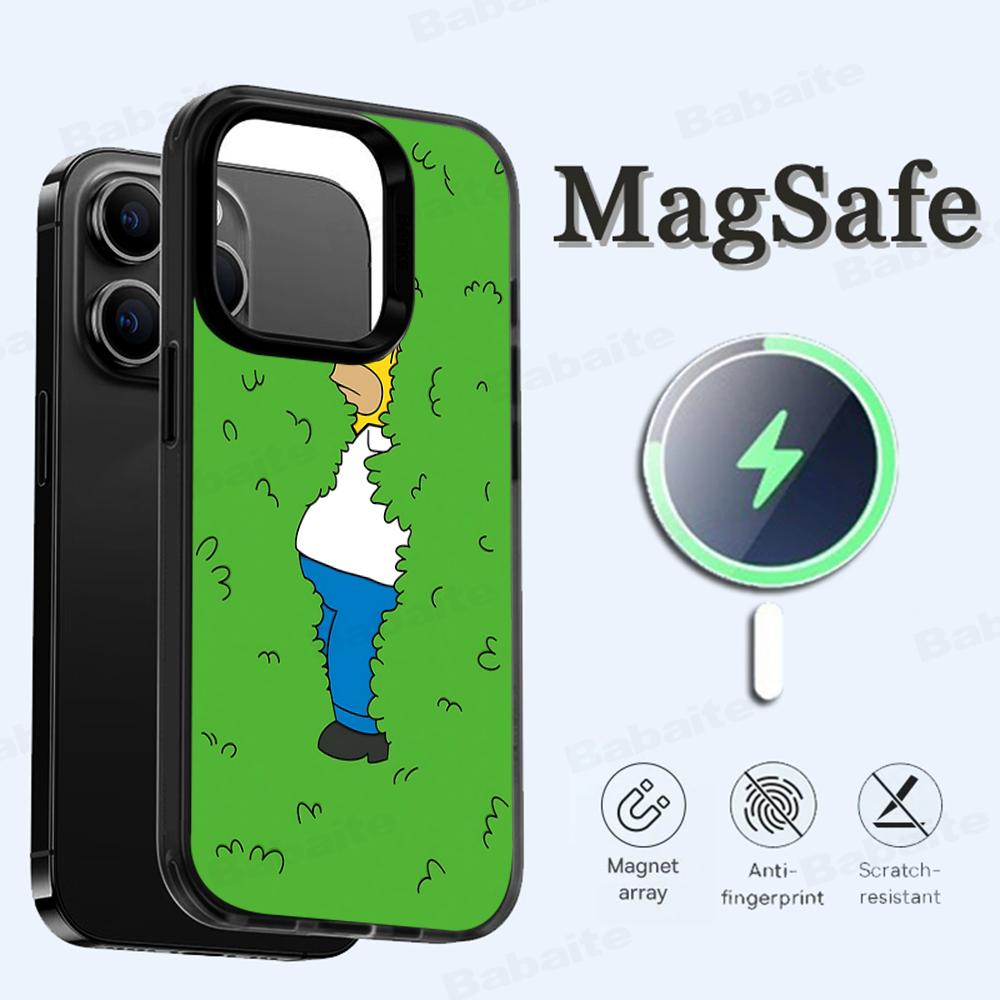 Cartoon The S-Simp-sons Phone Case Magesafe Magnetic Wireless Charge Case For IPhone 16 11 12 13 14 15 Pro Max Plus Mini