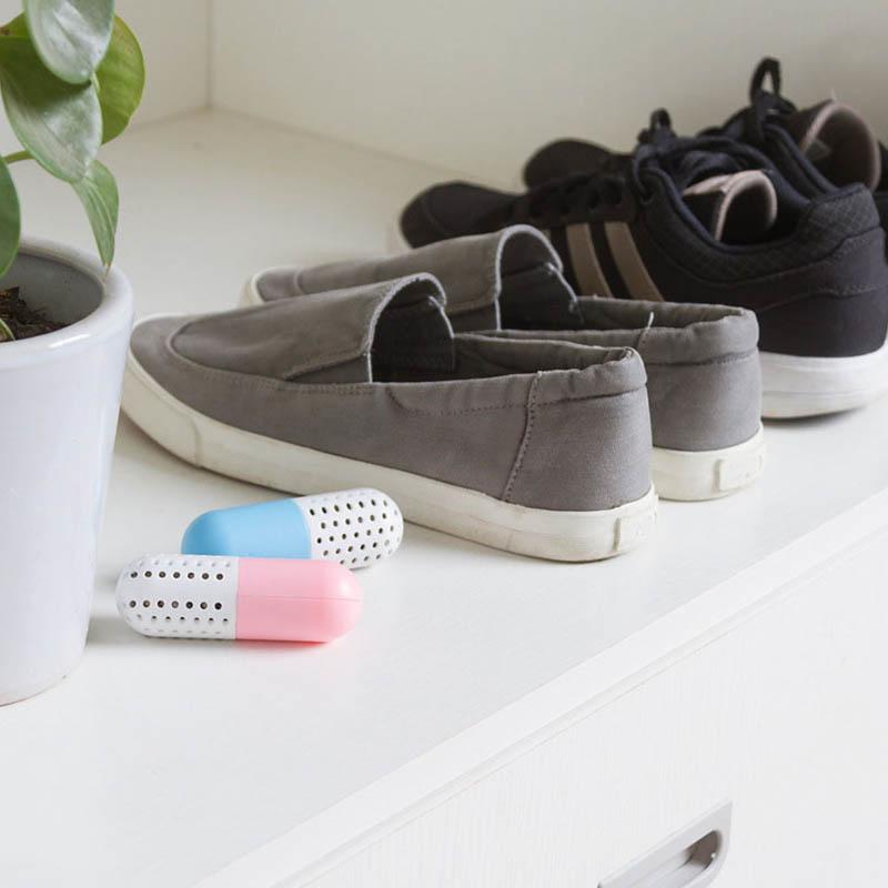 Shoe Deodorizer Balls Capsule Sweat Absorbing Odor Eliminator Breathable Fragrance Shell for Leather Shoes Sneakers Closet